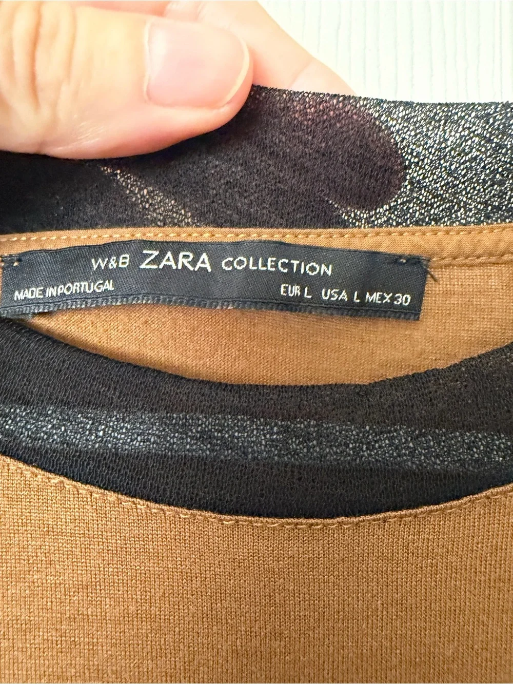 Zara Brown Tank Top with Black Trim - Picture 2 of 3
